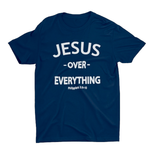 JESUS over Everything- Blue w/ white logo