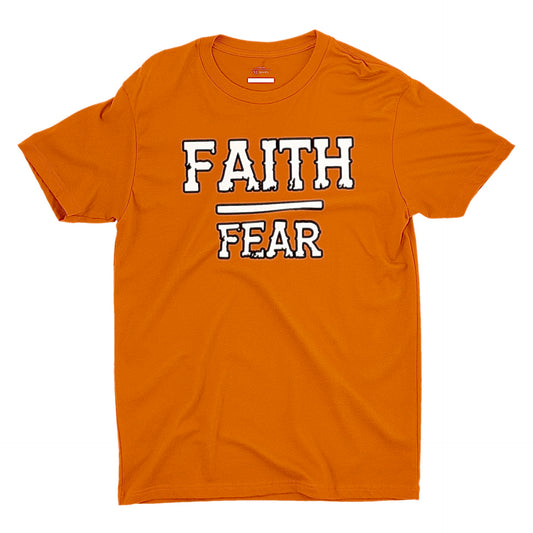 Faith Over Fear-Orange w/White & Black Logo