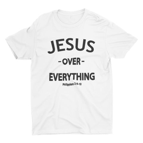 JESUS over Everything- White w/ black logo